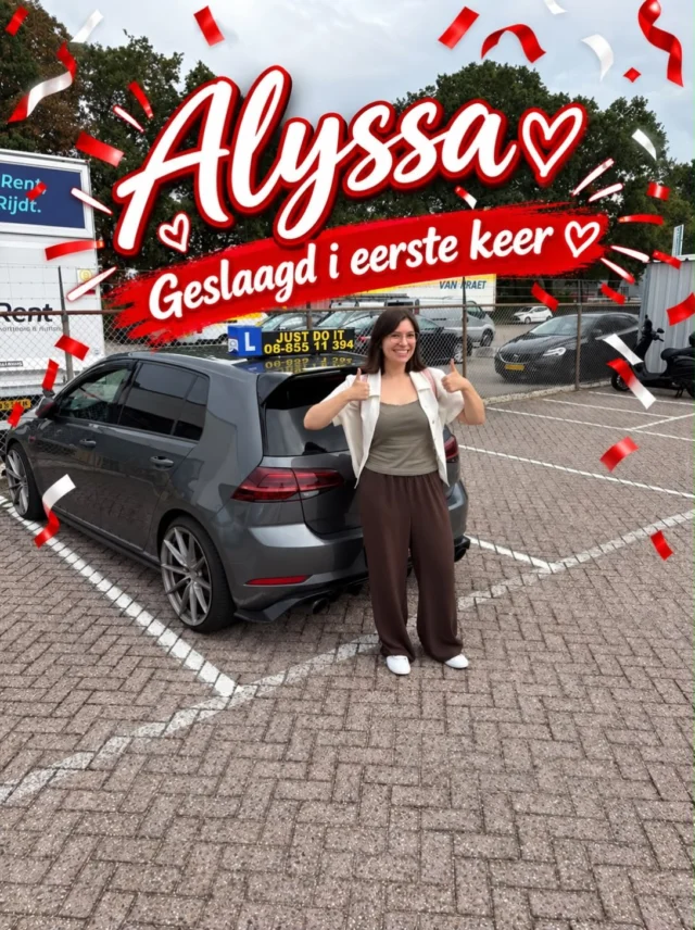 Gefeliciteerd Alyssa met het behalen van je rijbewijs in 1X! 🥳👏
Wil jij ook snel slagen en met vertrouwen rijden?
Schrijf je vandaag nog in bij Rijschool Just Do It! ✅

✔ Professionele begeleiding
✔ Duidelijke uitleg
✔ Flexibele lestijden
✔ Hoog slagingspercentage

📍 Apeldoorn
🌐 www.rijschooljustdoit.nl
📧 info@rijschooljustdoit.nl
📞 0685511394

⏳ Wacht niet te lang — schrijf je snel in en begin jouw rijavontuur vandaag nog!  #Apeldoorn #RijschoolApeldoorn #RijbewijsHalen #Geslaagd #Autorijles RijschoolJustDoIt SnelSlagen LerenRijden Deventer Zutphen Arnhem Gelderland Rijinstructeur PraktijkExamen RijdenMetVertrouwen 🚗💨🏆